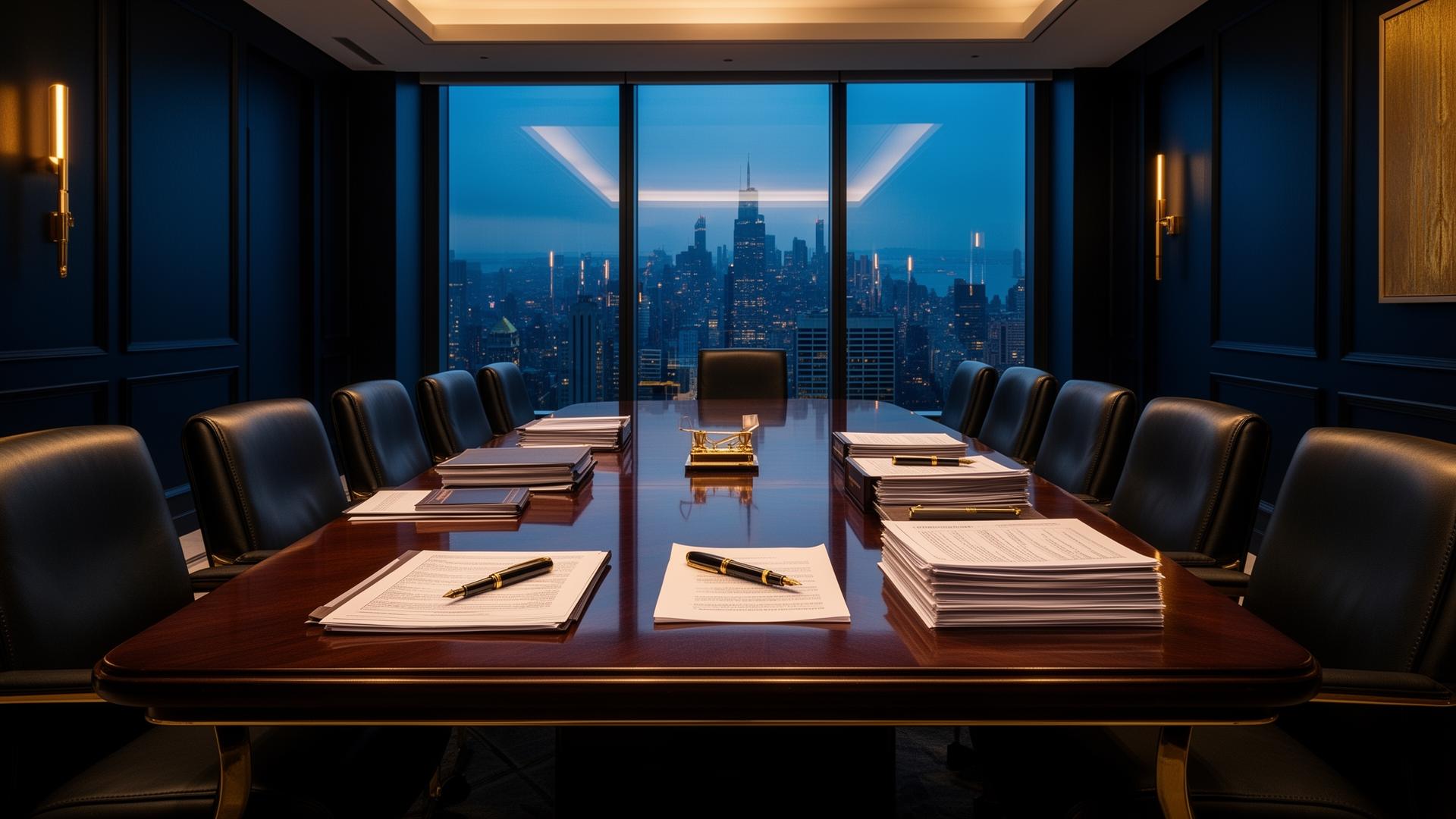Sala de reuniões corporativa para assessoria jurídica empresarial